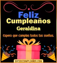 GIF Mensaje de cumpleaños Geraldina